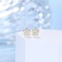 Sterling Silver Flower Cz Stud Earrings, thumbnail 8 of 12