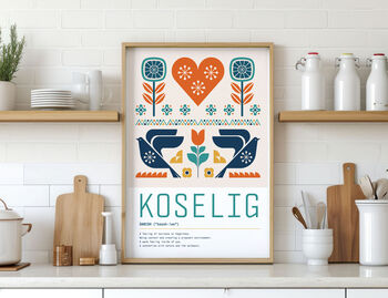 Koselig Definition Print, Koselig Print, Koselig Quote, Nordic Wall Art, 2 of 3