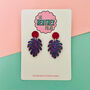 Cheese Leaf Glitter Earrings *More Colours Available*, thumbnail 2 of 4