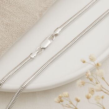 Sterling Silver Medium Snake Chain – 16in To 20in, 3 of 9