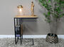 Teak And Metal Side Drinks Table With Magazine Rack, thumbnail 1 of 4