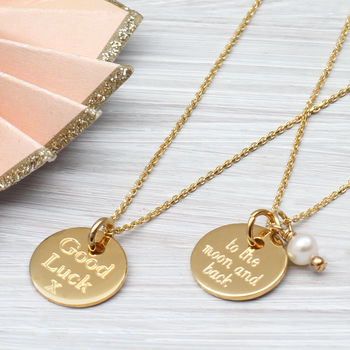 Personalised Gold Disc Charm Necklace, 2 of 9