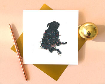 Black Pug 'Happy Howlidays ' Christmas Card, 4 of 5