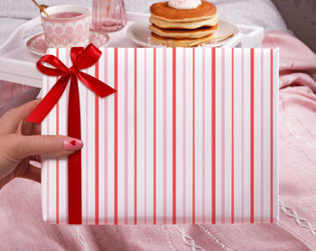 Three Sheets Of Cute Pink And Red Stripe Wrapping Paper, 2 of 2