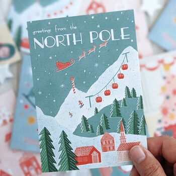 Greetings From The North Pole Christmas Card, 2 of 3