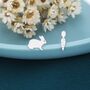 Sterling Silver Rabbit And Carrot Stud Earrings, thumbnail 2 of 8