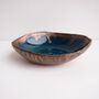 Handmade Teal And Gold Oval Pottery Soap Dish, thumbnail 4 of 7
