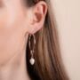 18k Rose Gold Plated Mother Of Pearl Large Hoops, thumbnail 1 of 4