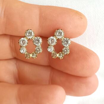 18k Diamond Cluster Nova Earrings, 3 of 5
