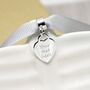 Sterling Silver Engraved Heart Charm, thumbnail 3 of 7