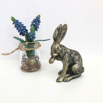 bronze effect hare ornament