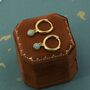 Sterling Silver Hoops With Tiny Dangling 3mm Green Opal, thumbnail 6 of 12