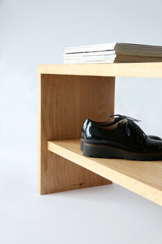 Handmade Solid Wooden Shoe Storage Bench, 9 of 11