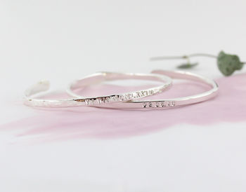 Personalised Roman Numerals Hammered Bangle, 3 of 4