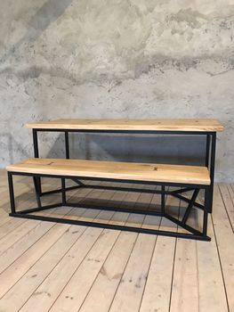 London Solid Live Edge Oak Industrial Dining Table, 9 of 9