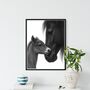 Stunning Horse And Foal A4 Wildlife Print, thumbnail 1 of 4