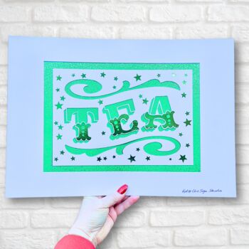 Paper Cut Lettering Art ‘Tea’ A3 Poster, 7 of 8