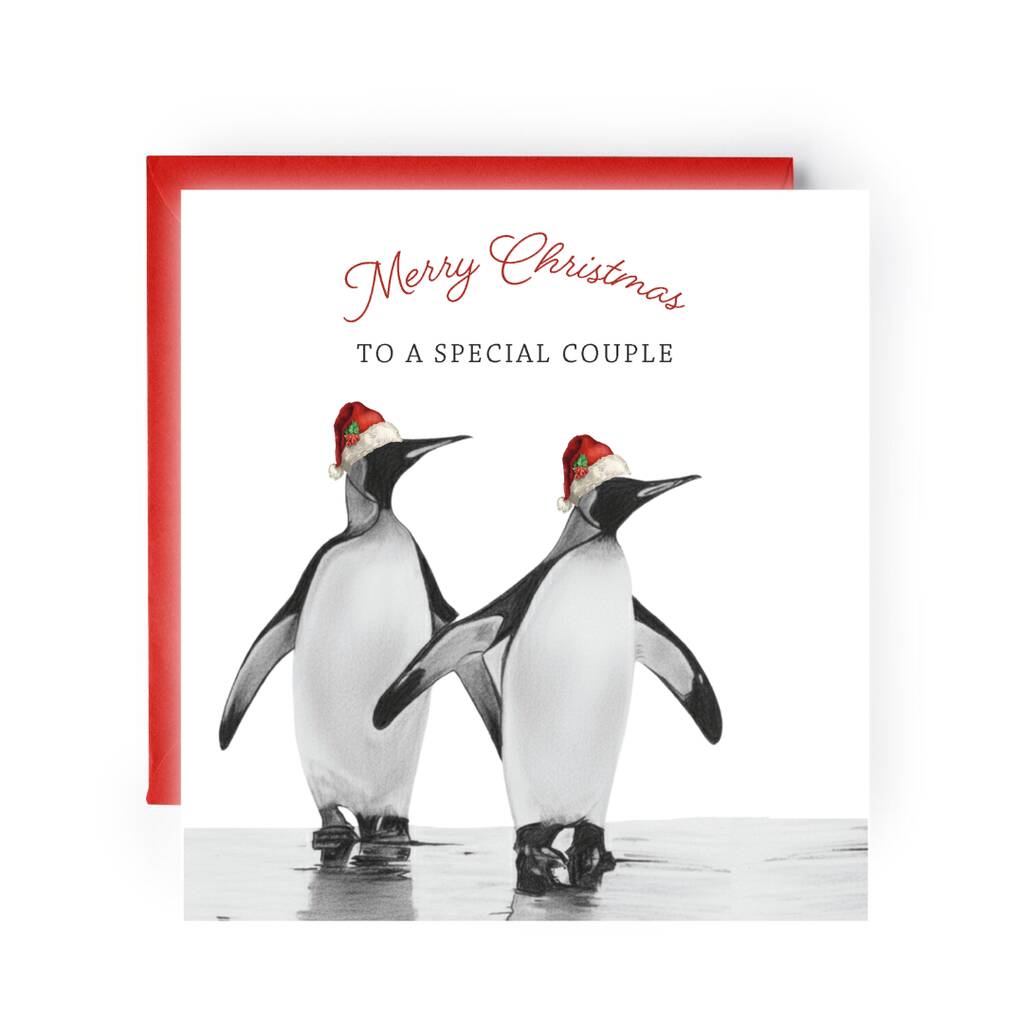 Penguin Christmas Card – To A Special Couple, 1 of 4