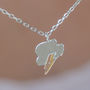 Steling Silver Adjustable Cloud And Lightning Necklace, thumbnail 3 of 7