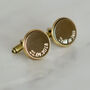 Personalised Curve Engraved Bronze And Copper Cufflinks, thumbnail 6 of 12