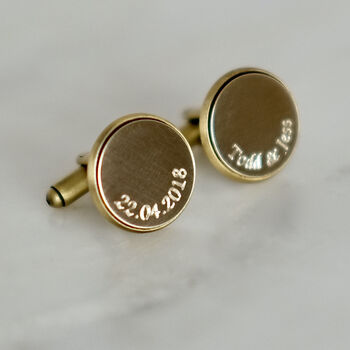 Personalised Curve Engraved Bronze And Copper Cufflinks, 6 of 12