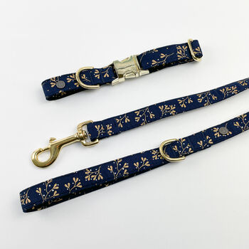 Navy Mistletoe Dog Collar, 9 of 12