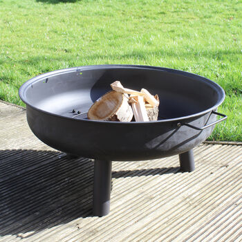 Large Metal Fire Pit With Fireguard, 2 of 5