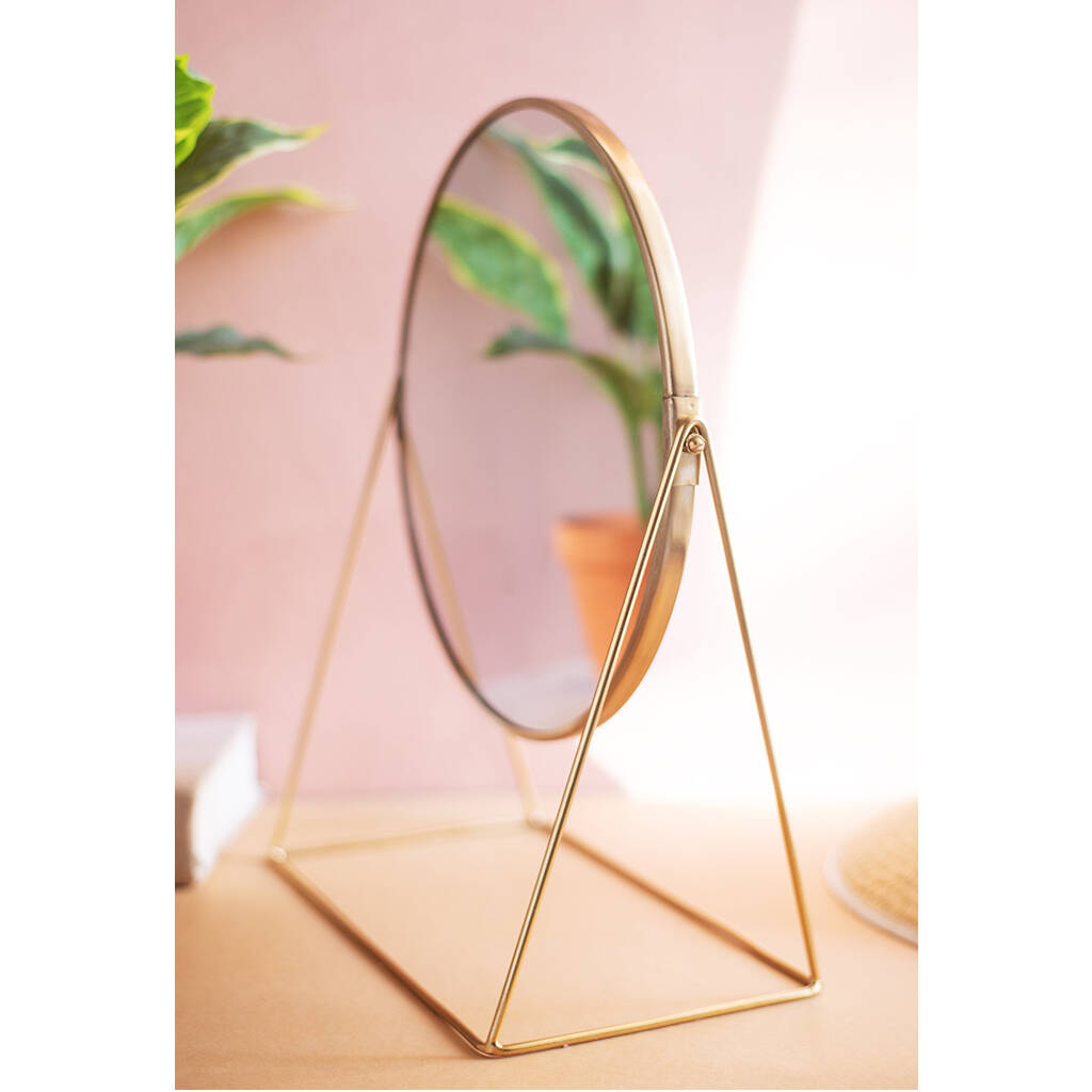 ian snow antique gold standing table mirror by posh totty designs