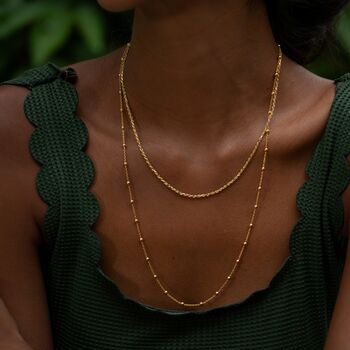 Gold Plated Satellite Chain Necklace, 3 of 5