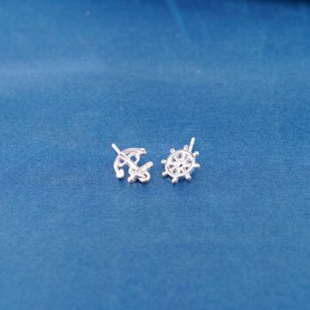Sailor Stud Earrings 925 Sterling Silver, 2 of 8