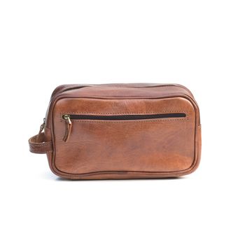 Max Leather Wash Bag, 2 of 12