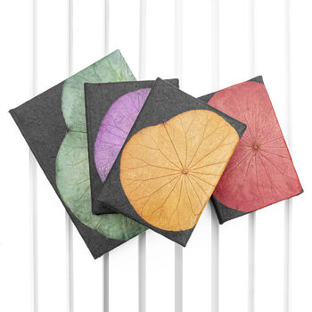 A6 Lotus Leaf Leather Notebook, 4 of 12