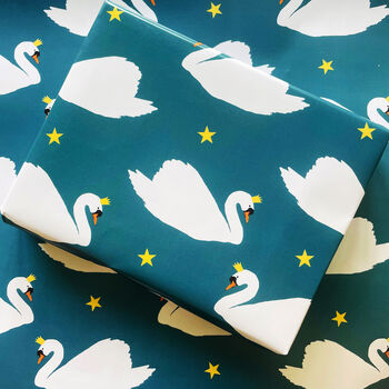 Christmas Swan Wrapping Paper, 3 of 4