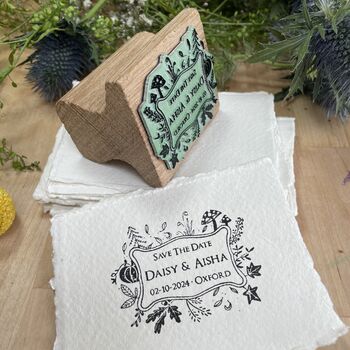 Personalised Autumn Wedding Rubber Stamp, 8 of 9