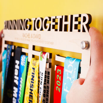 Running Together Personalised Medal Hanger, 3 of 5