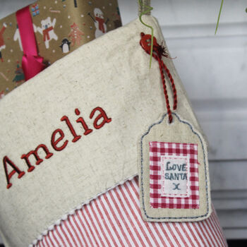 Personalised Stripe Letter To Santa Stockings, 7 of 9