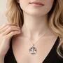 Personalised Oxidised Sterling Silver Baltic Amber Tree Of Life Pendant Necklace, thumbnail 2 of 8