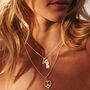 Peace Heart Pendant Necklace Gold Plated, thumbnail 3 of 12