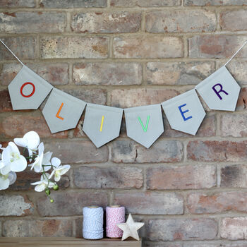 Personalised Embroidered Bunting Room Sign, 2 of 6