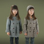 Girls Handmade Double Moss Coat, thumbnail 1 of 5