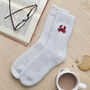 Crab Wool Socks Embroidered Gift For Coastal Lovers, thumbnail 4 of 12