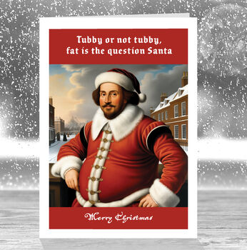 William Shakespeare Festive, Funny Christmas Card, 2 of 6