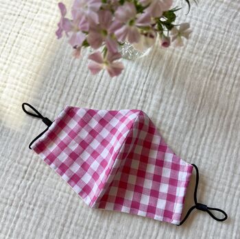 Cotton Gingham Three Layer Face Mask, 3 of 7