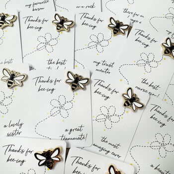 Thanks For Beeing The Best…Enamel Bee Pin Badge Brooch, 2 of 12