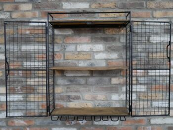 Industrial Wine Bar Wall Cabinet, 2 of 3