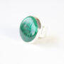 Large Silver Malachite Ring 'Transformation', thumbnail 1 of 8