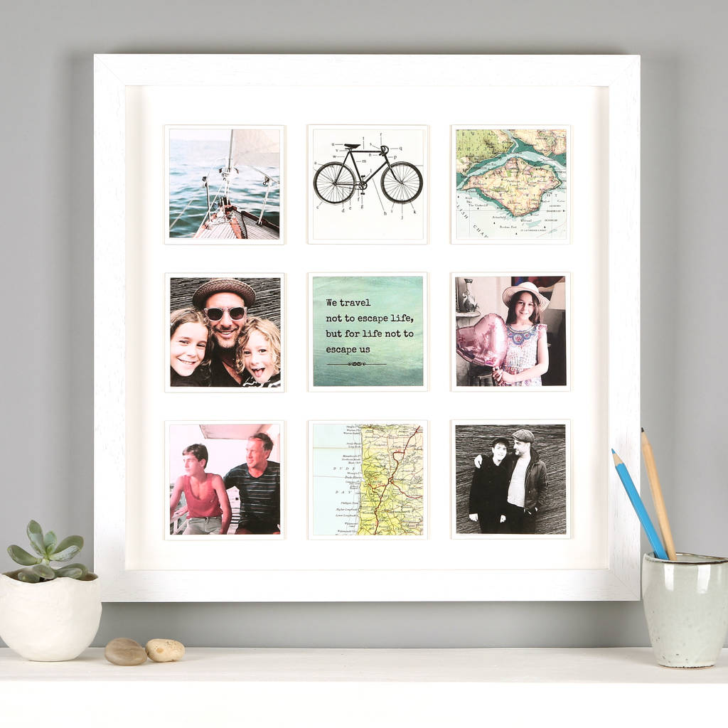 Personalised Map Photo Frame Print For Him By Bombus