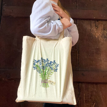 Personalised Birthday Birth Flowers Bouquet Tote Bag, 3 of 6