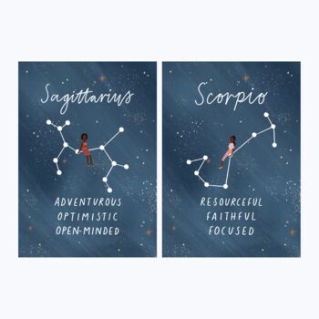Star Sign Zodiac Astrology A4 Wall Art Print, 3 of 8
