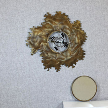 Poseidon Antique Copper Stitching Light Wall Mirror, 4 of 4